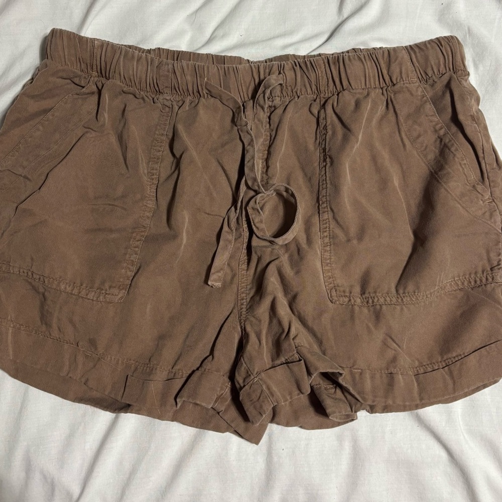 Love Tree Brown Cargo Shorts Elastic Waist